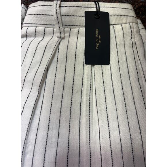 Rag & Bone White Striped Wide Leg Linen Cotton Pants Size 8 NWT - Picture 11 of 16
